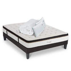 Ensemble Matelas Emeraude Mousse Accueil Mémoire de Forme+ sommier + accessoires - 140 x 190 cm