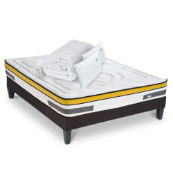 Ensemble Matelas Aubertin Ressorts ensachés Accueil mémoire + sommier + accessoires - 140 x 190 cm