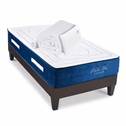 Ensemble Matelas Dolce Vita Ressorts Accueil mémoire + sommier gris + accessoires-90 x 200 cm