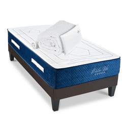 Ensemble Matelas Dolce Vita Ressorts Accueil mémoire + sommier gris + accessoires-90 x 200 cm