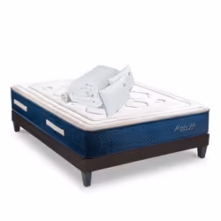 Ensemble Matelas Dolce Vita Ressorts ensachés Accueil mémoire + sommier gris + accessoires-180 x 200