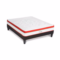 Matelas Suprême Mousse Haute densité Accueil Mémoire de forme et sommier tissu gris - 140 x 190 cm