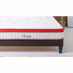 Matelas Suprême Mousse Haute densité Accueil Mémoire de forme et sommier tissu gris - 140 x 190 cm - Vue supplémentaire 5