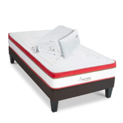 Matelas Suprême Mousse Accueil Mémoire de forme+ sommier gris + accessoires - 90 x200 cm