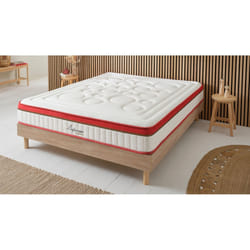 Ensemble Matelas Suprême Mousse Accueil mémoire moelleux - 24 cm et Sommier Bois - 90 x 200 cm