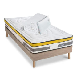 Ensemble Matelas Aubertin Ressorts ensachés Accueil mémoire + sommier + accessoires - 90 x 190 cm