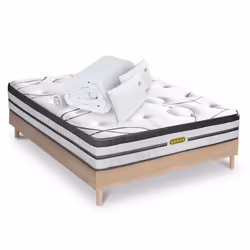 Ensemble Matelas Concorde Ressorts ensachés Accueil mémoire + sommier + accessoires - 140 x 200