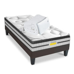Ensemble Matelas Concorde Ressorts ensachés Accueil mémoire + sommier + accessoires - 90 x 200 cm - 90 x 200 cm