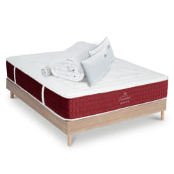 Ensemble Matelas Passion Ressorts ensachés Accueil mémoire + sommier + accessoires - 140 x 200
