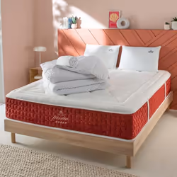 Ensemble Matelas Passion Ressorts ensachés Accueil mémoire + sommier + accessoires - 90 x 190 cm
