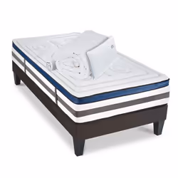 Matelas Quintessence Mousse Accueil Mémoire de forme+ sommier + accessoires - 90 x190 cm