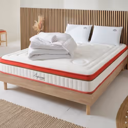 Matelas Suprême Mousse Haute densité Accueil Mémoire de forme+ sommier + accessoires - 140 x 190 cm