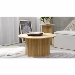 Table basse bois naturel alba 90x90cm