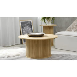 Table basse bois naturel alba 90x90cm