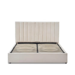 Lit coffre Giulia velours beige 180x200 cm