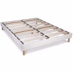 Apportez une dimension cocooning à la chambre avec ce sommier bouclette à lattes. Son revêtement en laine bouclée vous transp ...