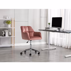 Chaise de bureau - Velours - Rose - Hauteur réglable - PEGA de Pascal Morabito