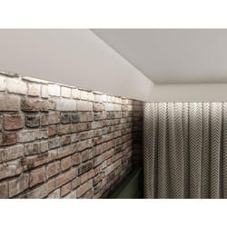 Lot de 3 corniches plafond en polystyrène L290 x l4.6 x H9 cm blanc - DORICA