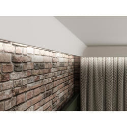 Lot de 3 corniches plafond en polystyrène L290 x l4.7 x H10 cm blanc - IONITA