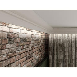 Lot de 3 corniches plafond en polystyrène L290 x l4.2 x H7 cm blanc - ANTECA