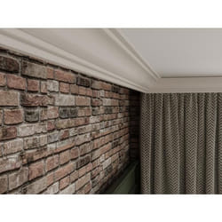 Lot de 3 corniches plafond en polystyrène L290 x l1.4 x H6 cm blanc - TOSCRIA