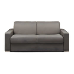 Vente-unique - Canapé 3 Places Convertible Express En Tissu Anthracite - Couchage 140 Cm - Matelas 22 Cm Avec Mémoire De Forme Calito