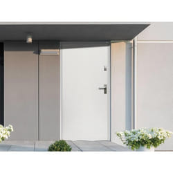 Porte dentrée en acier pleine H207 x L100 cm blanc - poussant gauche - AGUEDA