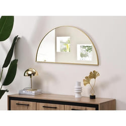 Miroir demi-cercle design en métal - L.50 x H.100 cm - Doré - GAVRA