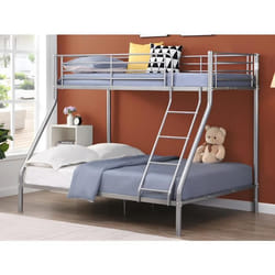 Lits superposés ELEVATIO IV - 90 et 140 x 190 cm - Acier - Argent + matelas