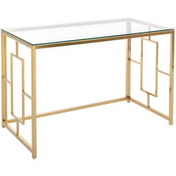 Bureau en verre trempé et acier - Doré et transparent - clotilde de Pascal Morabito