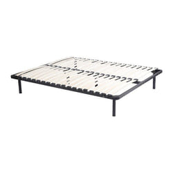 Vente-unique - Sommier Cadre À Lattes 140 X 200 Cm - 2x19 Lattes - Avec Pieds - Noir - Kalista De Ysmée