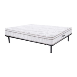 Ensemble 140 x 190 cm cadre à lattes + matelas ressorts 3 zones et mémoire de forme ép.20cm - WOLKENTANZ de YSMÉE