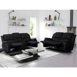 Canapés 3 places et 2 places relax en microfibre HERNANI - Noir