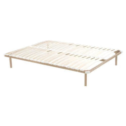Sommier cadre à lattes 160 x 200 cm - 2x19 lattes avec pieds - Beige - KALISTA de YSMÉE