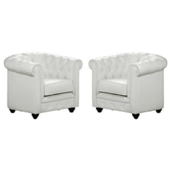 Lot de 2 Fauteuils CHESTERFIELD - Simili Blanc