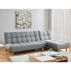 Canapé modulable convertible en tissu gris ESTEBAN