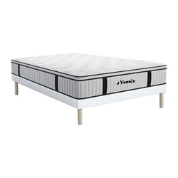 Vente-unique - Ensemble 140 X 190 Cm Sommier + Matelas Ressorts Ensachés Surmatelas Intégré Ép.28cm - American Dream De Ysmée