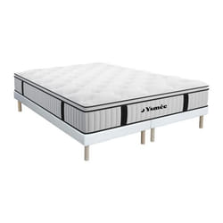Ensemble 180 x 200 cm sommier + matelas ressorts ensachés surmatelas intégré ép.28cm - AMERICAN DREAM de YSMÉE