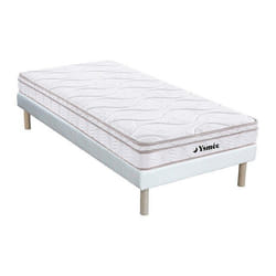 Vente-unique - Ensemble 90 X 200 Cm Sommier + Matelas Ressorts 3 Zones Et Mémoire De Forme Ép.20cm - Wolkentanz De Ysmée