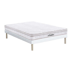 Ensemble 160 X 200 Cm Sommier + Matelas Ressorts 3 Zones Et Mémoire De Forme Ép.20cm - Wolkentanz De Ysmée