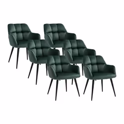 Lot de 6 chaises  avec accoudoirs - Velours et métal - Vert - PEGA de PASCAL MORABITO