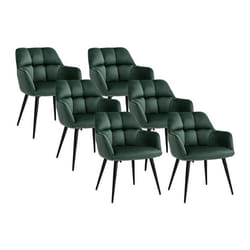 Lot de 6 chaises  avec accoudoirs - Velours et métal - Vert - PEGA de PASCAL MORABITO