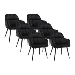 Lot de 6 chaises  avec accoudoirs - Velours et métal - Noir - PEGA de PASCAL MORABITO