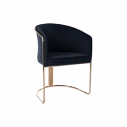 Chaise avec accoudoirs en velours et métal - Noir et doré - JOSETHE de Pascal MORABITO
