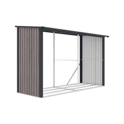 Vente-unique - Abri bûches métal en acier galvanisé effet bois 5,78 m3 - 8 stères - L302 x P119 x H190cm - varwood