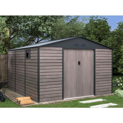 Abri de jardin métal en acier galvanisé effet bois gris 1312 m² - ADELMO