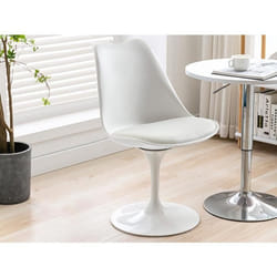 Chaise pivotante en polypropylène tissu et acier - Blanc - XAFY
