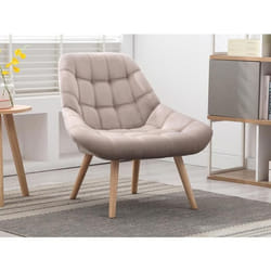 Fauteuil en velours beige LUOSTO