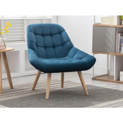 Fauteuil en velours bleu canard LUOSTO