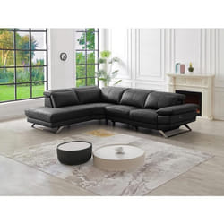 Canapé dangle gauche relax électrique en cuir de vachette noir PUNO II